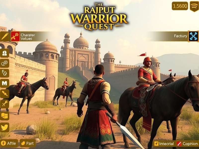 Rajput Warrior Quest character customization and inventory management interface
