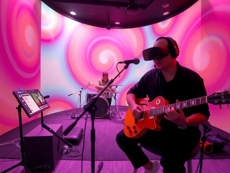 Raga Fusion VR player interacting with virtual instruments