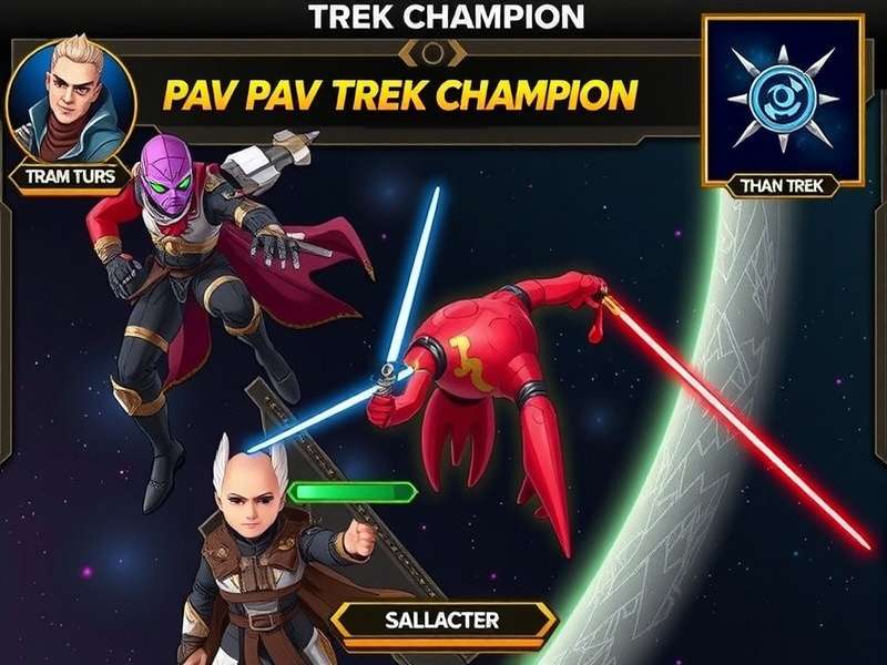Pav Trek Champion gameplay screenshot showing character selection and interface
