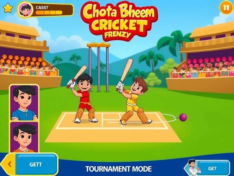 Chhota Bheem Cricket Frenzy character selection screen