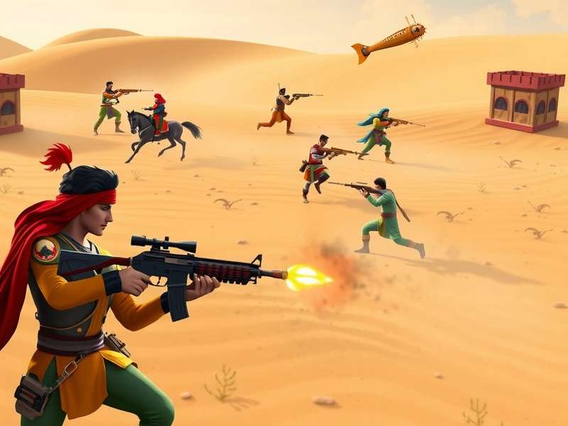 Indian Desert Blitz gameplay screenshot showing desert environment