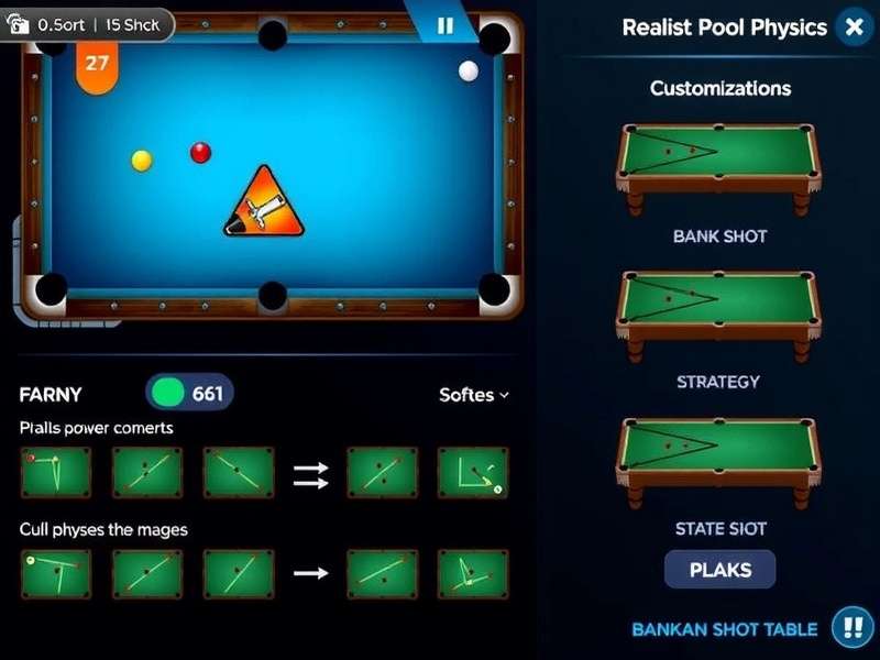 Dhaba Pool Maestro gameplay screenshot showing realistic pool physics