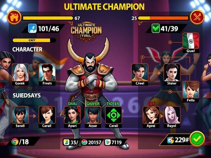 Ultimate Champion character selection screen showing diverse Indian-inspired fighters