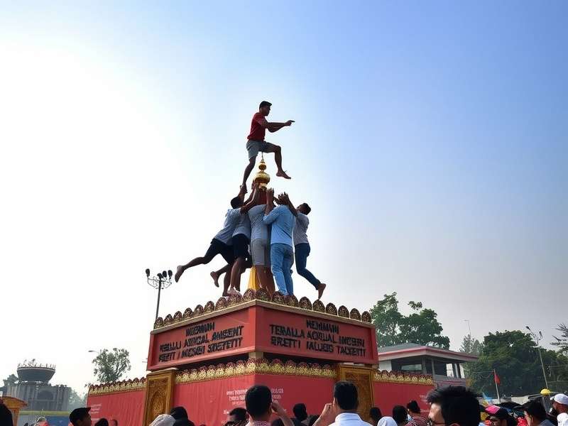 Modern Dahi Handi Climb competition