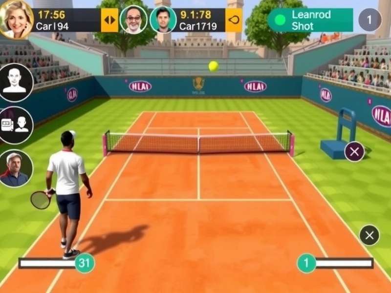 Tennis Legend India Edition match gameplay with strategic shot selection
