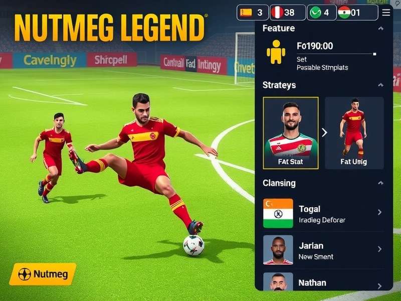 Nutmeg Legend Hindustan gameplay screenshot showing football action