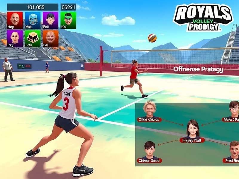 Royals Volley Prodigy character customization screen showing diverse options