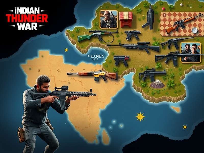 Indian Thunder War map showing different terrain types