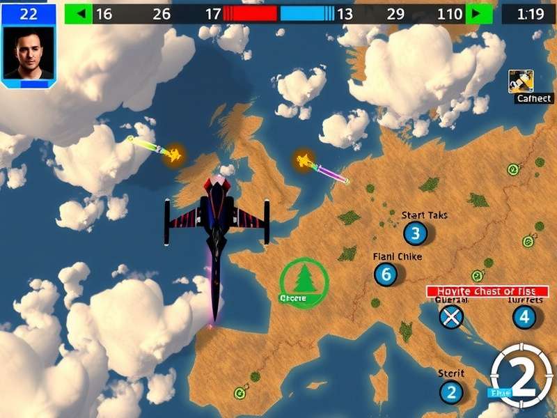 Supreme Sky Commander gameplay screenshot showing aerial combat