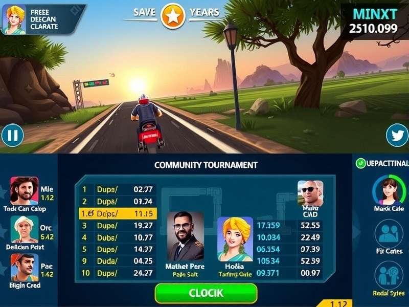 Deccan Dash Pro community tournament screenshot showing competitive gameplay