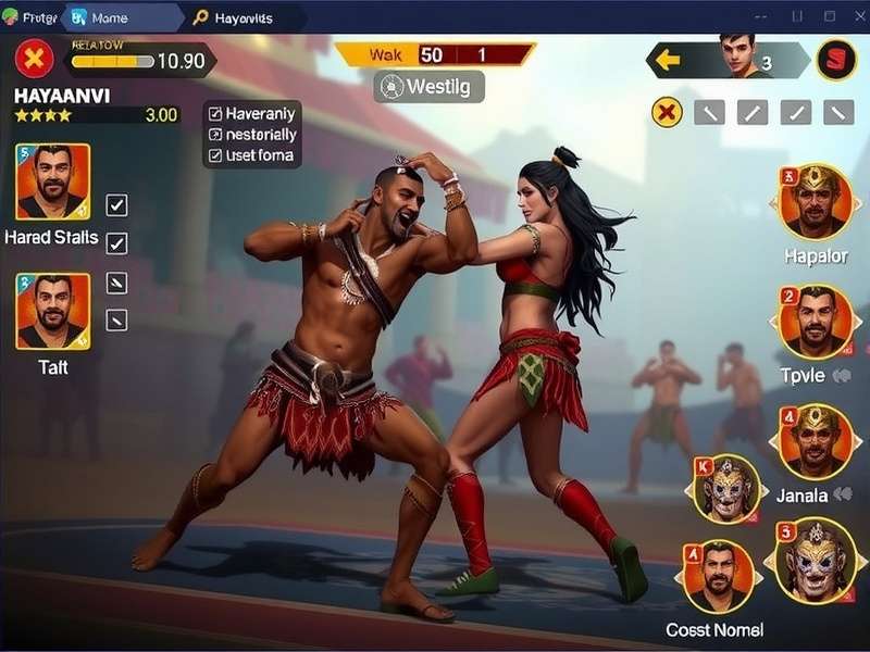 Haryanvi Warrior Champion gameplay screenshot showing wrestling action
