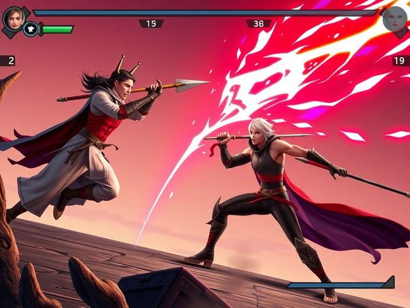 Courageous Spear Duelist gameplay screenshot showing intense spear combat