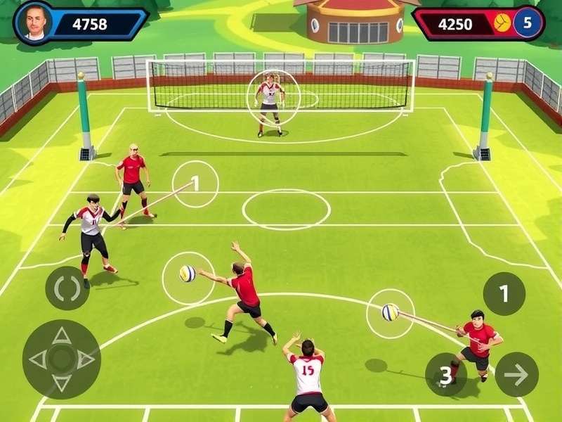 South Volley King 18 gameplay screenshot showing intense volleyball action