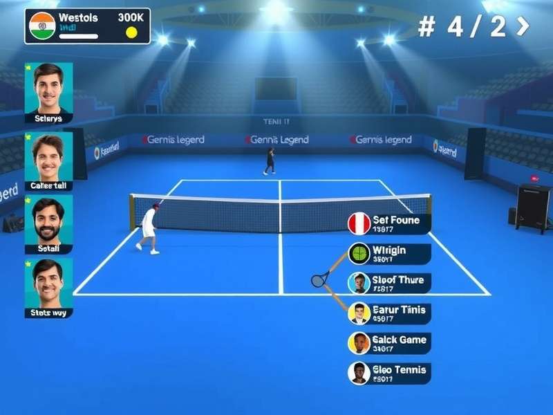 Tennis Legend India Edition gameplay screenshot showing character selection