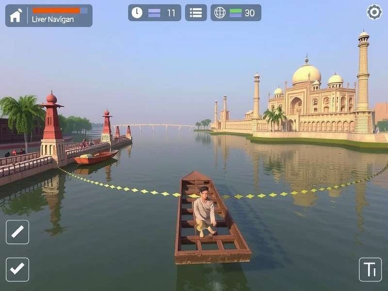 Sabarmati River Explorer gameplay screenshot showing river navigation