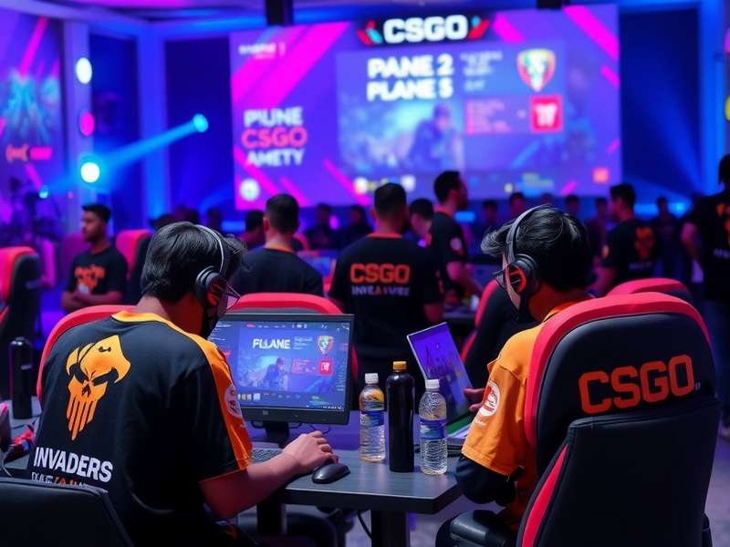Pune CSGO Invaders team competing in tournament