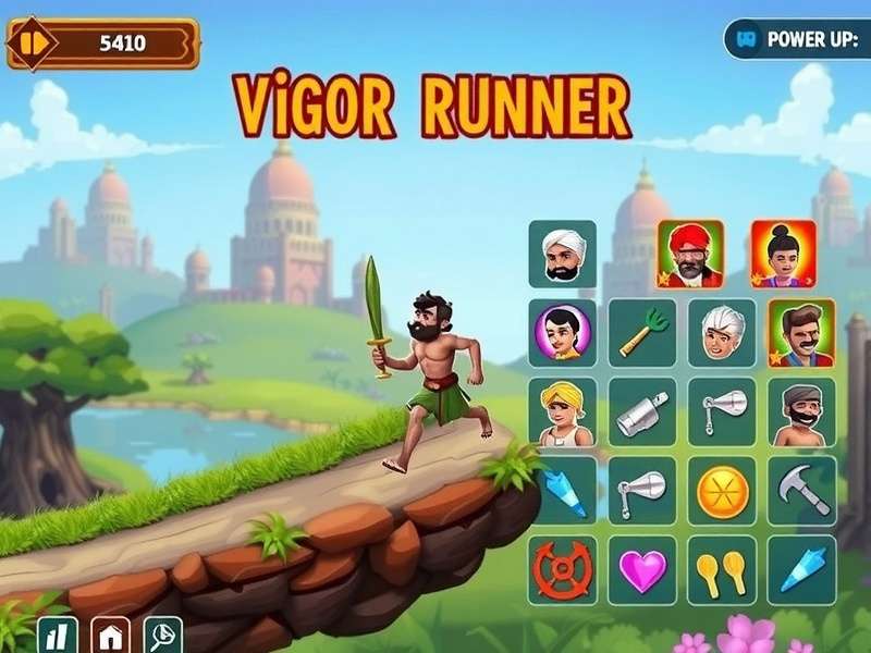 Baati Vigor Runner character selection screen showing diverse Indian avatars