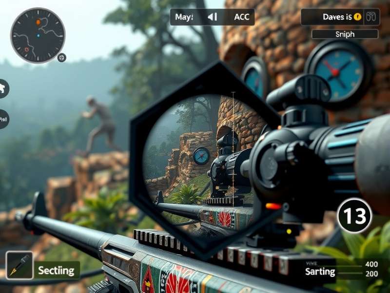 Indian Tactical Sniper gameplay screenshot showing sniper scope view