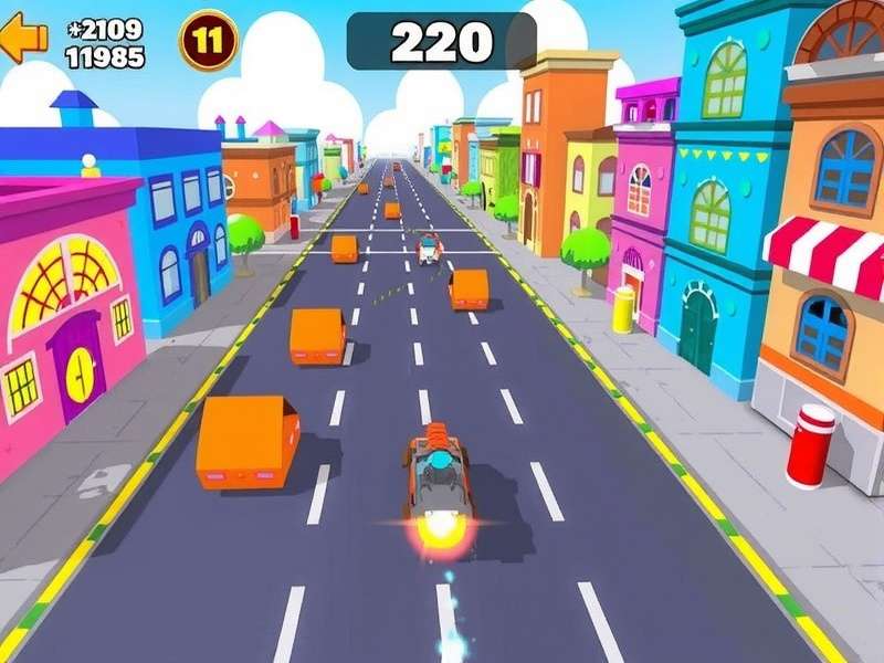 Jalebi City Dash level showing various obstacles and collectibles
