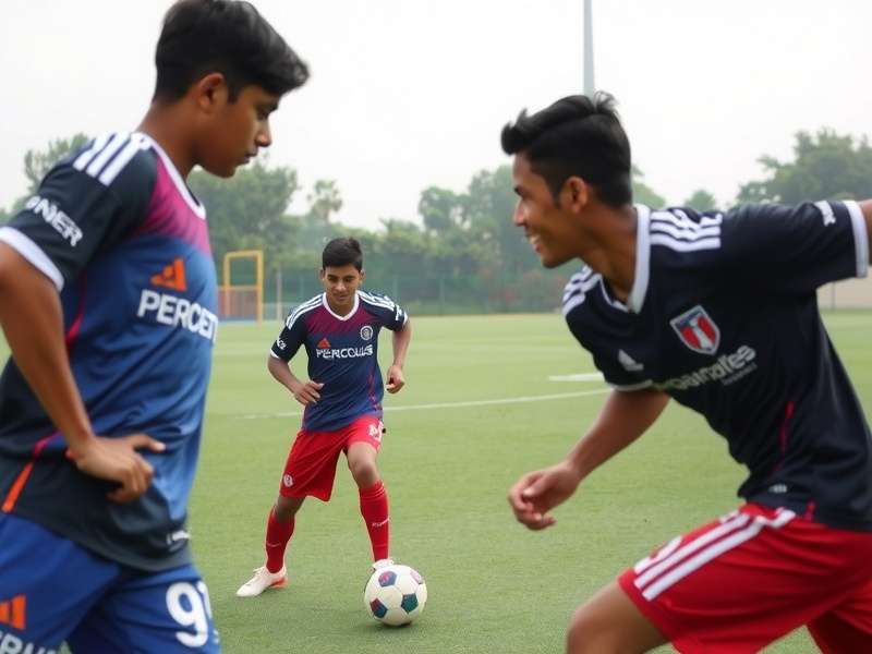 Young Indian football talents training session