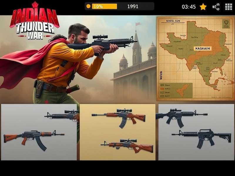 Indian Thunder War gameplay screenshot showing character in action