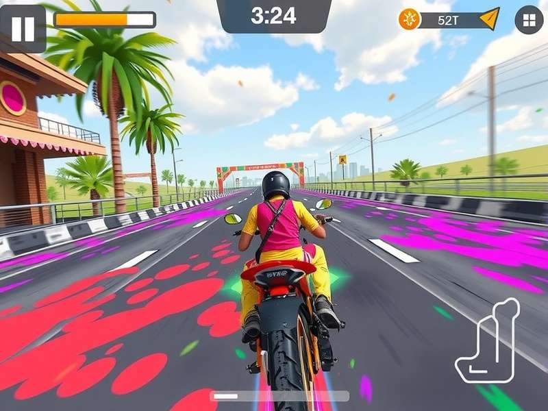 Holi festival elements integrated into Holi Speed Legend gameplay