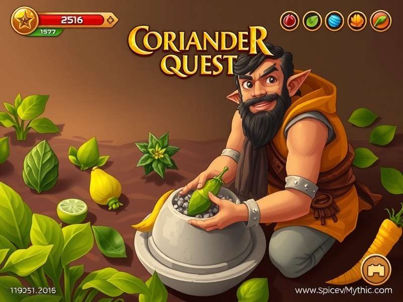 Coriander Quest Mythic Spice gameplay screenshot showing spice cultivation