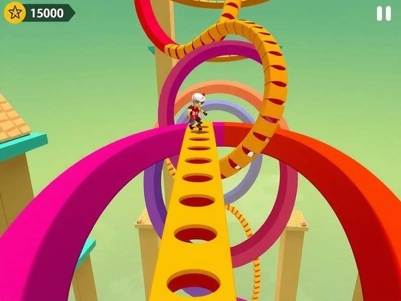 Indian Helix Runner gameplay screenshot showing colorful helix structure