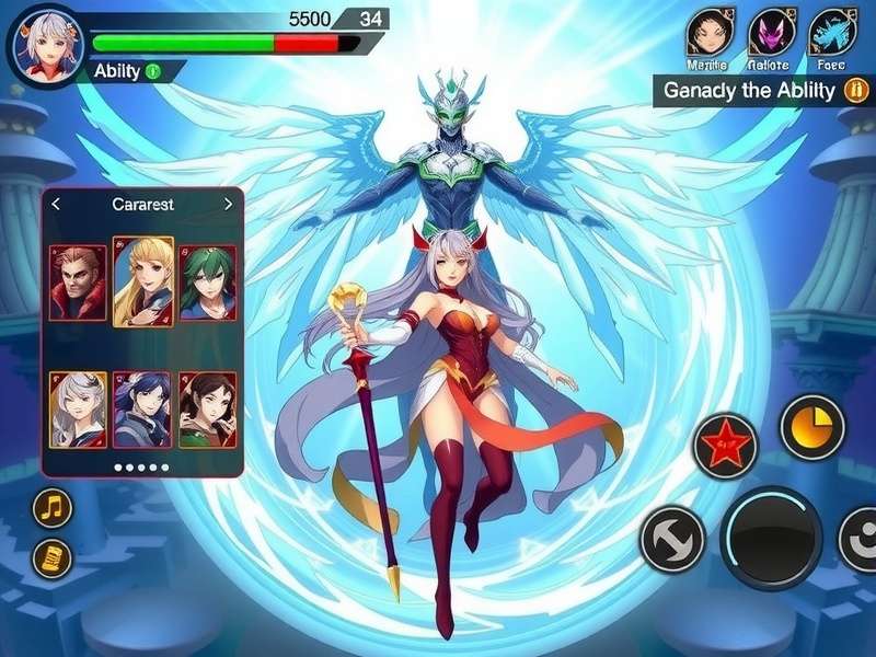 Celestial Duelists gameplay screenshot showing character selection screen