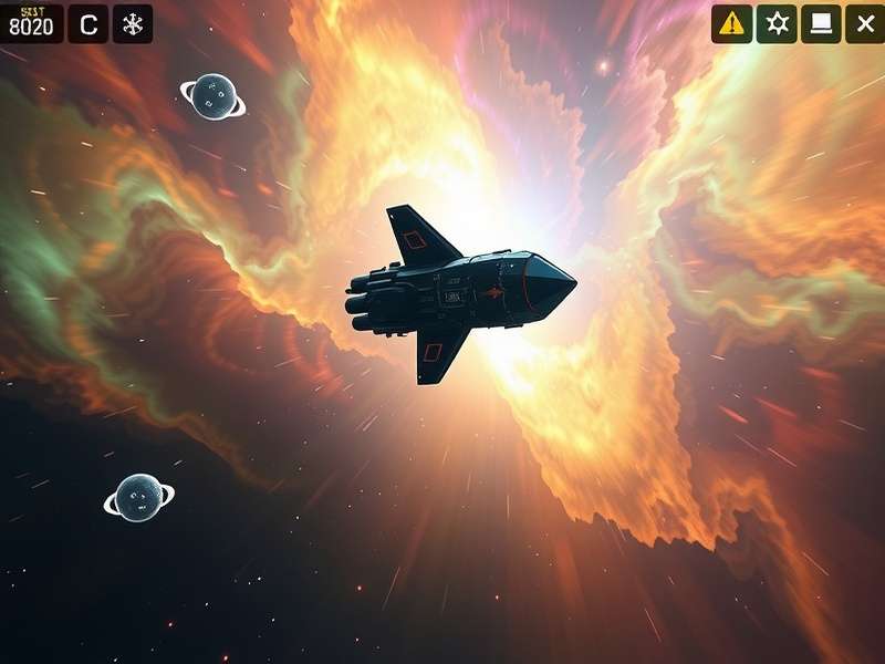 Cosmic Glider Titan gameplay screenshot showing space exploration