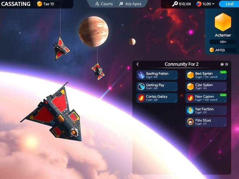 Nebula exploration scene from Cosmic Glider Titan