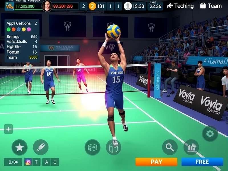 Mumbai Volley Dynamo gameplay screenshot showing intense volleyball action