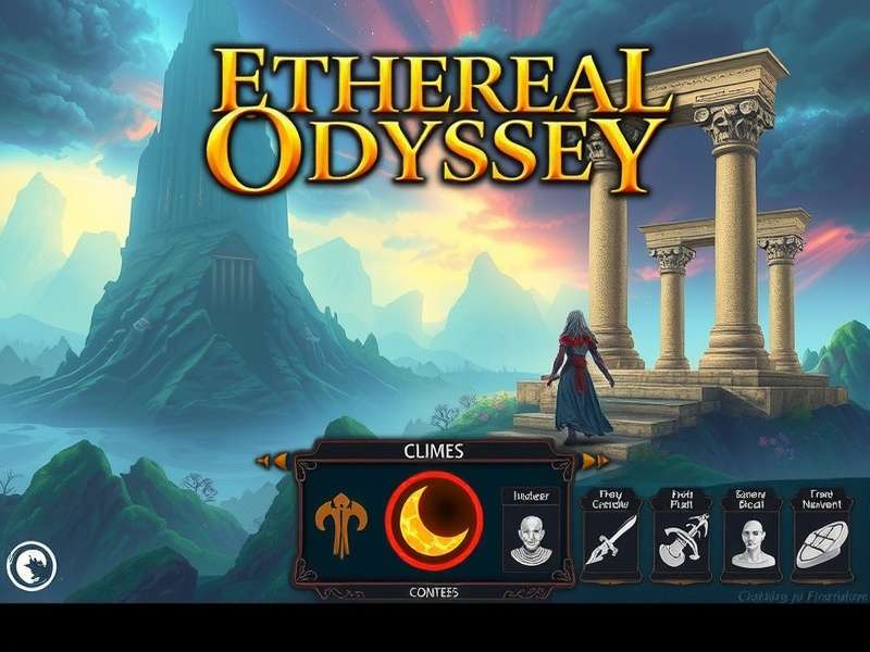 Ethereal Odyssey story scene showing mystical temples