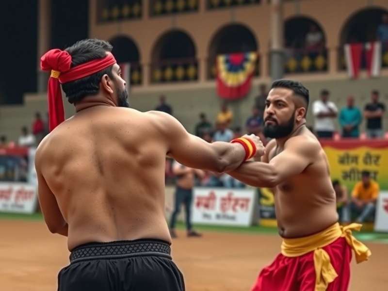 Gujarati Grip Gladiators in action during a traditional match