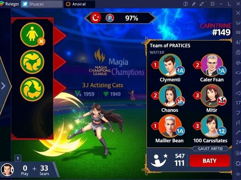 Magia Champions League team selection interface