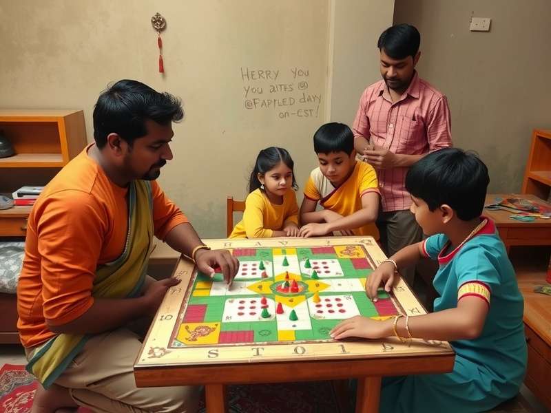 Historical depiction of traditional Indian board games