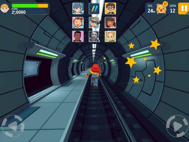 Metro Rush Champion character selection screen showing diverse playable characters