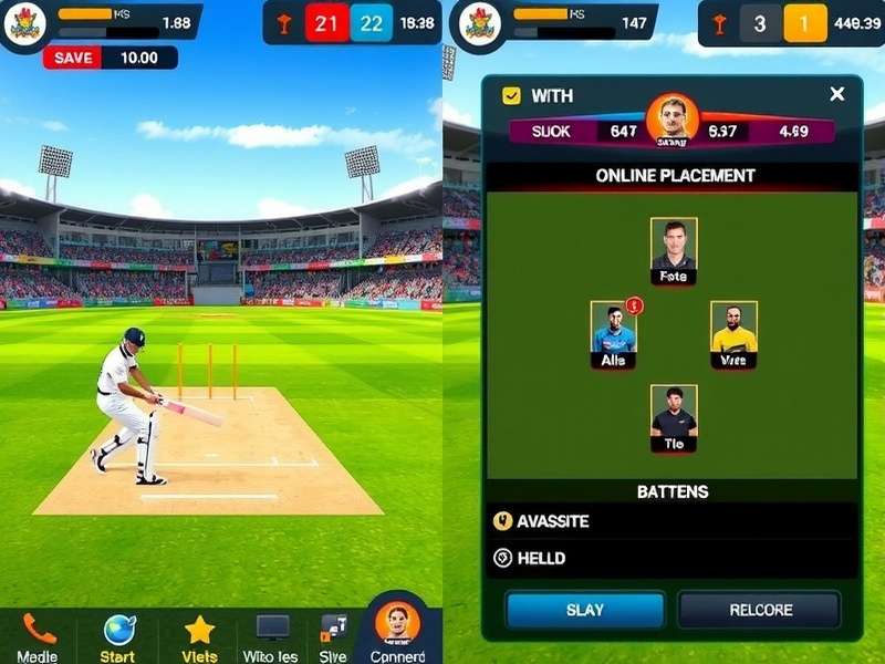 Cricket Pro Warrior gameplay screenshot showing batting interface
