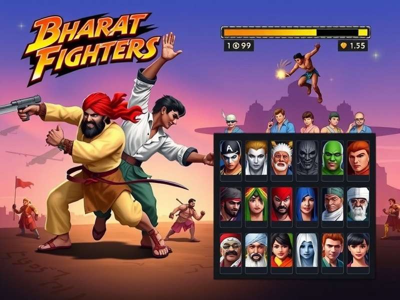 Bharat Fighters gameplay screenshot showing two characters engaged in combat