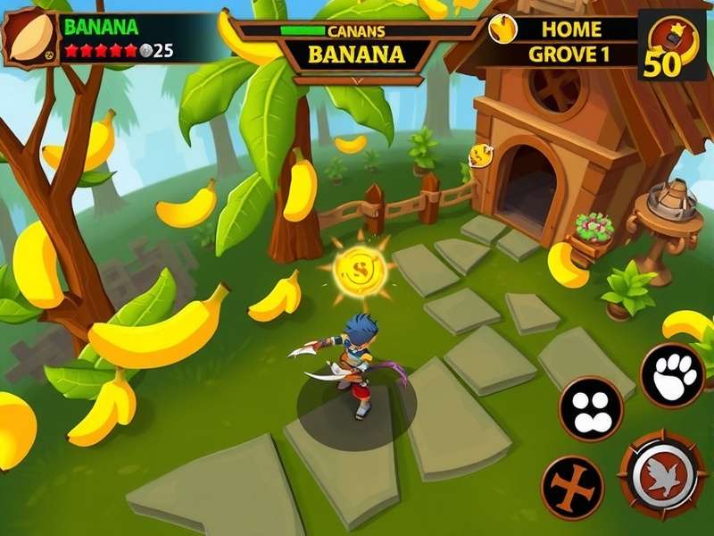 Banana grove management interface in Banana Arcane Warrior