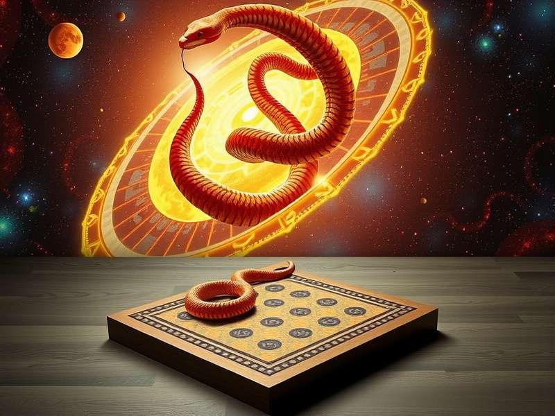 Modern Snakes and Ladders board with detailed design