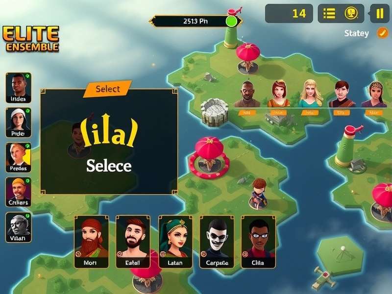 Elite Ensemble strategy map showing objective control points