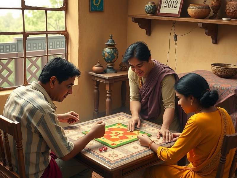 Family playing Ludo King Indian Classic together