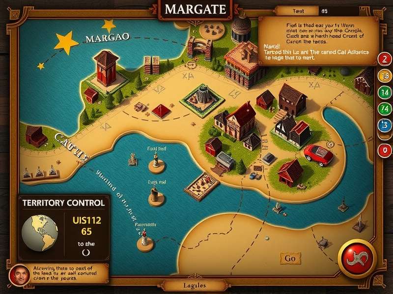 Margao Royal Warlord game components and board layout