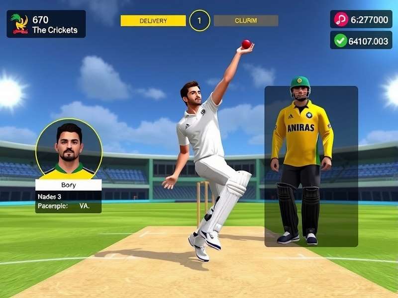 Mathura Cricket Maverick gameplay screenshot showing realistic cricket action