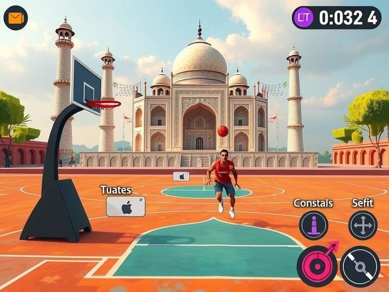 Community event for Taj Mahal Hoopsters players in India