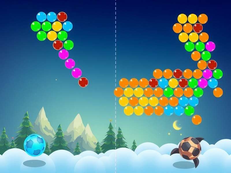 Bubble Burst Adventure gameplay screenshot showing colorful bubbles