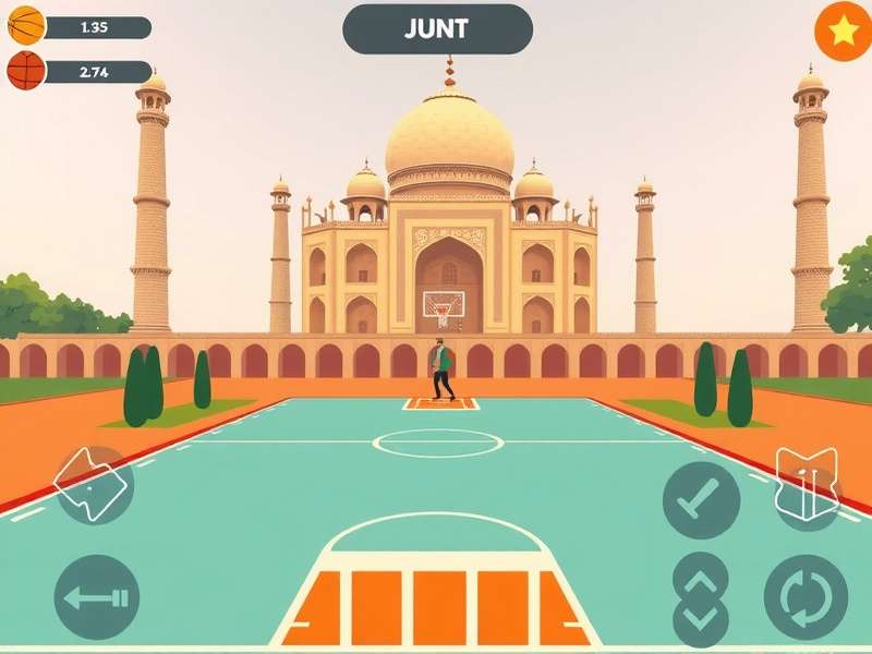Taj Mahal Hoopsters control interface and gameplay mechanics