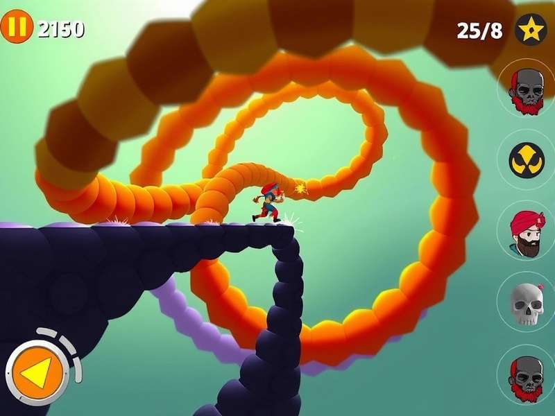 Indian Helix Runner level progression showing increasing difficulty