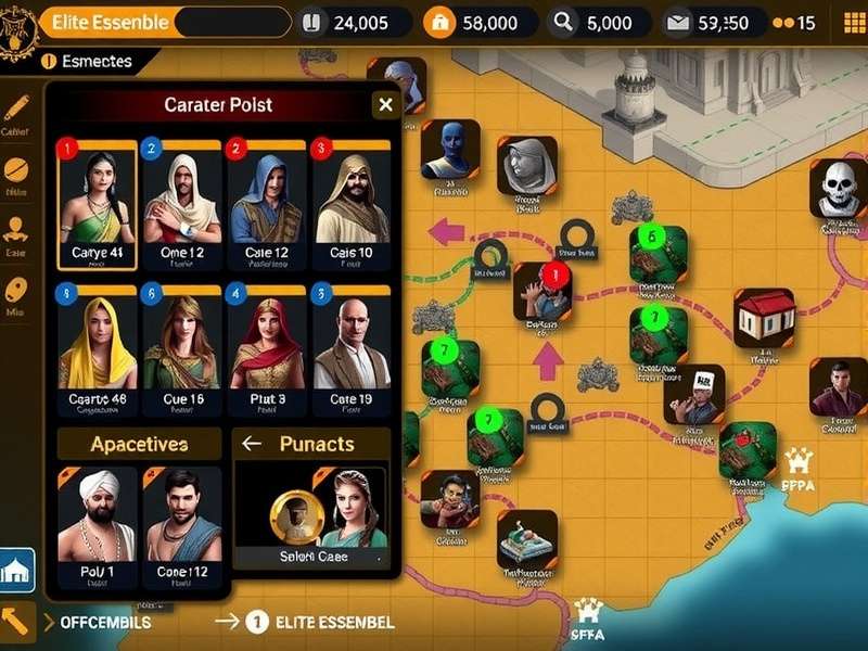 Elite Ensemble character roster showing diverse Indian-inspired designs